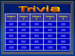 Audience Response System Jeopardy Trivia Game