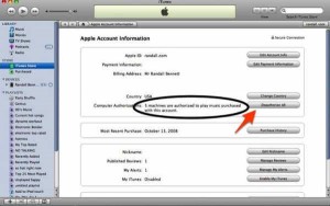 Deauthorize All - iTunes